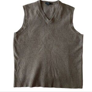 J. Crew 100% lambs wool sweater vest brown sz L